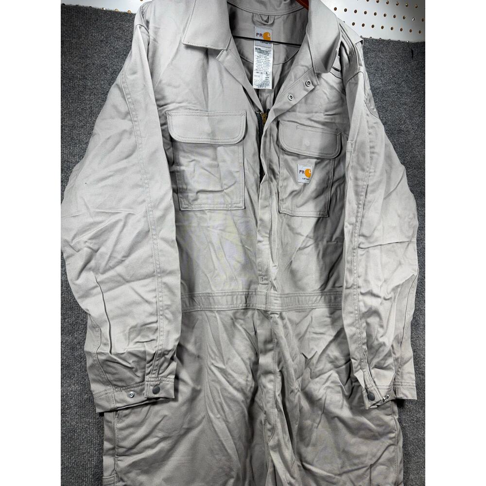 Carhartt FR Traditional Coveralls 54 Tall Gray Zip Up Multi Pocket Mechanic - Picture 3 of 10